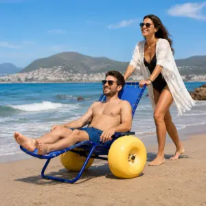Carrozzina da spiaggia per mobilità accessibile su sabbia