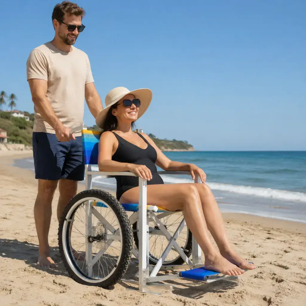 Sedia Solemare per mobilità assistita su spiaggia