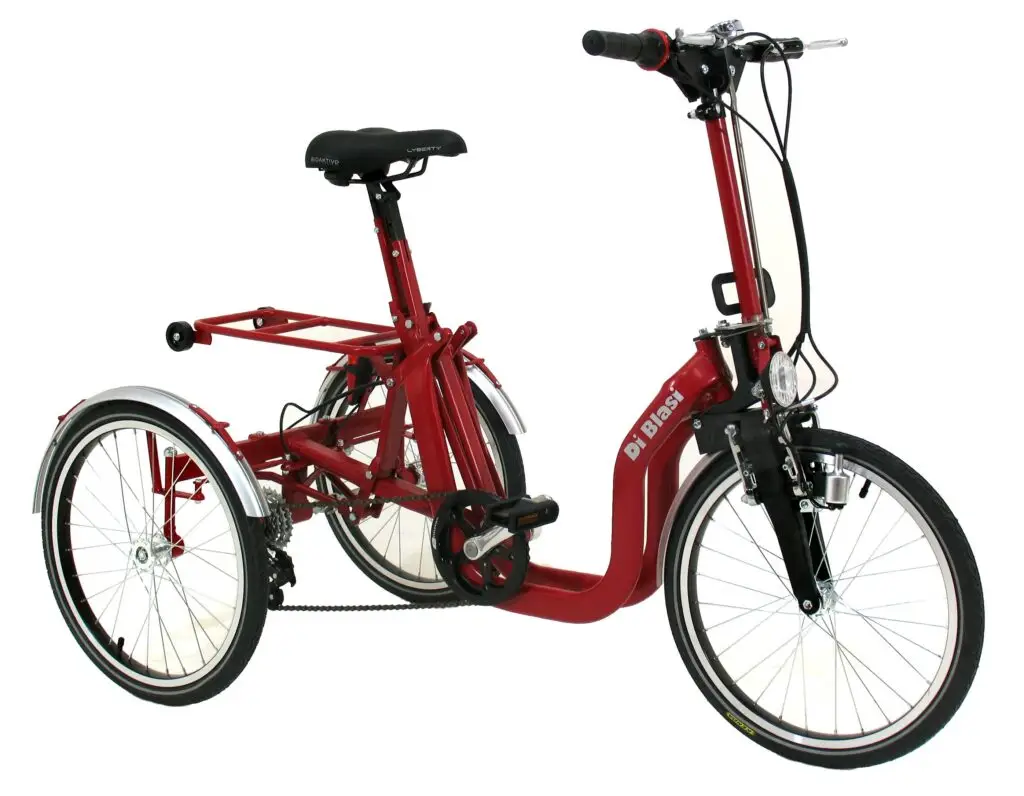 Triciclo pieghevole a pedali Di Blasi R32 aperto